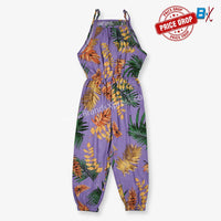 B.X Multi Color Leaves Purple  Lenan Jumpsuit 9715