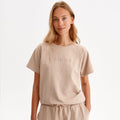 TP Secret  L' AMOUR Loose Style Half Sleeves Beige  Top 14608