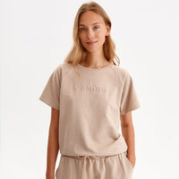 TP Secret  L' AMOUR Loose Style Half Sleeves Beige  Top 14608