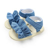 Magic Prewalker Denim Front Frill Style Blue Soft Bottom Sandal 11051