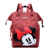 ANL Minnie Face Mummy Baby Travel Diaper Textured Red Back Pack 11654