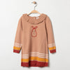 ORCH Embroided Pear Stripes Style Brown Long Sweater Shirt 10905