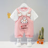 CN Bunny Aplic Teapink Dungaree With T-Shirt 2 Piece Set 11637