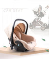 Multifunctional Elite Baby Stroller with European Style Car Cot 3 in 1  Brown 12906