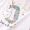 FH Believe In Magic Unicorn White Top With Pink Plain Skirt 2 Piece Set 11644