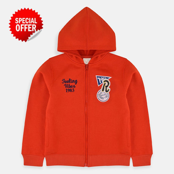 B.X Feeling Vibes R Orange Zipper Hoodie 3433