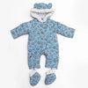 Paris Tiger Face Quilted Warm Blue Snow Suit 11862