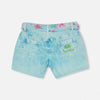 OM Rough Bottom Aqua Dyed Denim Girls Shorts With Belt 11261