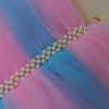 B.B Pearls Belt Pink With Blue Fancy Frock With Inner & Trouser 11615