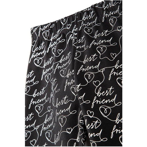 L&S All Over Best Friends Print Black Legging 14936