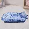Light Weight Portable Blue Polka Dots Carry & Sleeping Bed 10822