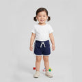 LE White Piping Pique Blue  Terry Short 14746