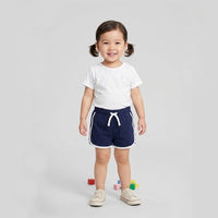 LE White Piping Pique Blue  Terry Short 14746