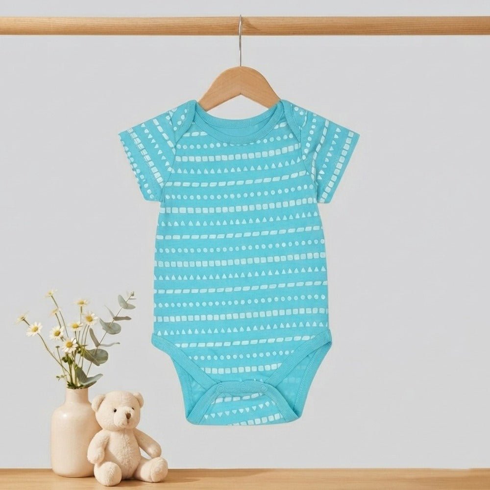 LW  Shapes Print Aqua Blue Body Suit 12868