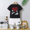 MR Superman Black T-Shirt & White Shorts 8935