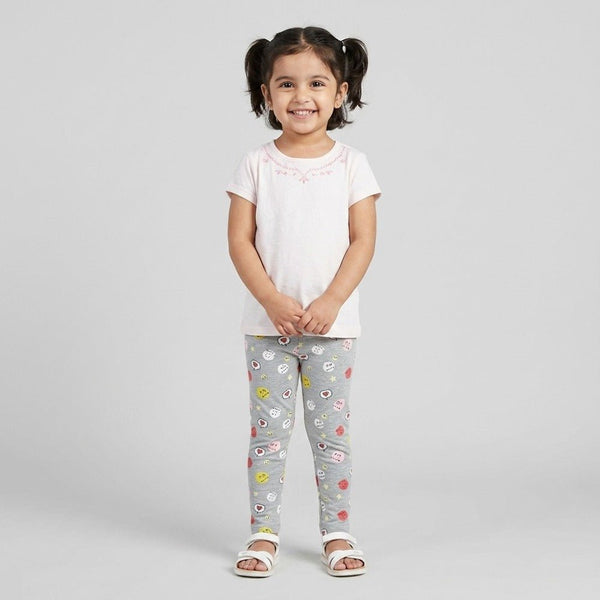 5.10.15 All over emoji print grey legging 14870