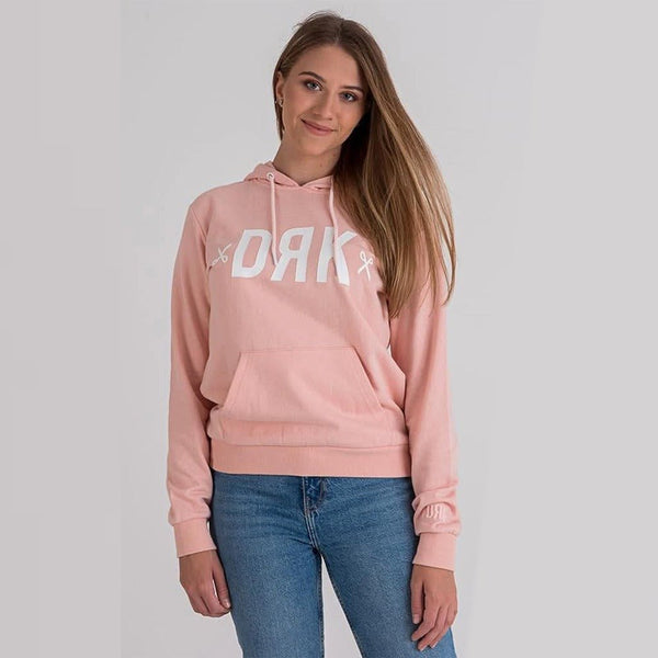 DRk Scessior Bandage Kangroo Pocket Style Fleece Light Pink Hoodie 14316