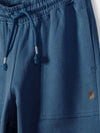 L&S Palm Tree Square Pockets Cadet Blue Loose Terry Trouser 11534