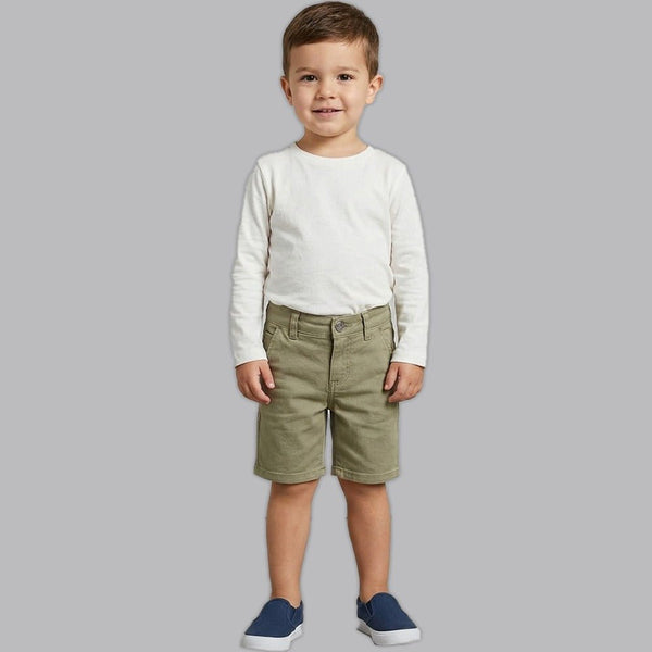 GS Bake Badge Army Green Cotton Shorts 15036
