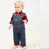 CRT Red Black Check Contrast Dirty Blue Denim Dungaree 11123