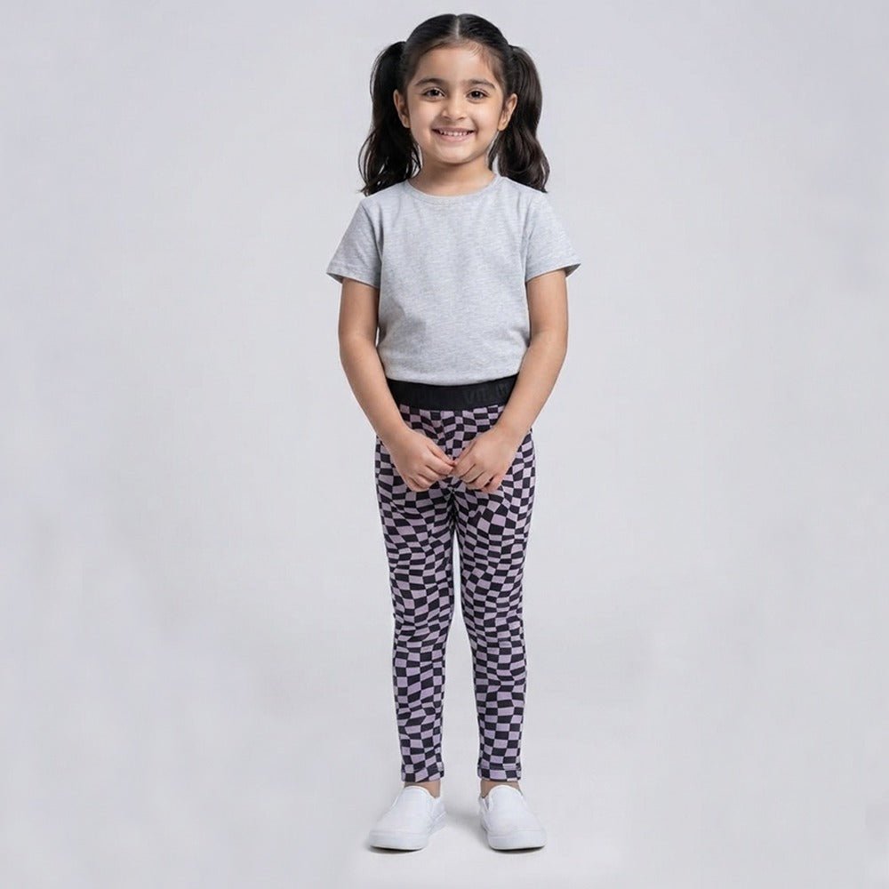 L&S All Over Contrast Check Awesome Belt Legging 14864