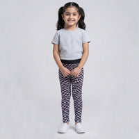 L&S All Over Contrast Check Awesome Belt Legging 14864