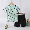 ZM Toco Bird Print Green 2 Piece Shorts Set 10966