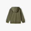 L&S Kangroo Pocket Plain Army Green Terry Zipper Hoodie 14676
