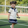 LE Tennis Club Polo With Elastic Waist Navy Blue Skirt 2 Piece set 15005
