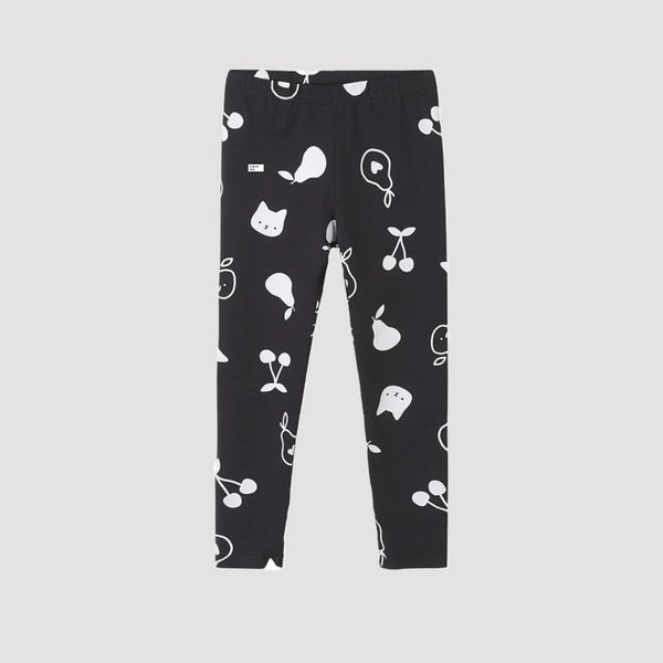 5.10.15 All Over Fruits Print Dull Black Legging 14863