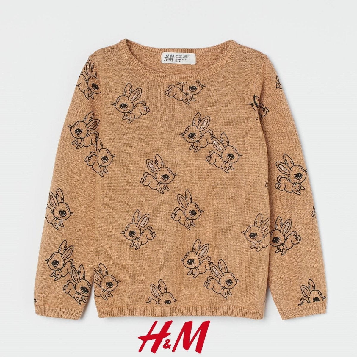 H&M Glitter Little Bunny Brown Sweater 10880