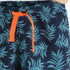 L&S All Over Leaves Print Orange Cord Blue Girls Shorts 11301