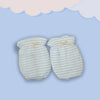 LF Blue & White Stripes Cotton Summer Baby Mitten 10505