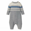 OVS Sleek Contrast Blue Line Grey Knitted Romper 10918