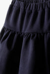M&M Fancy Button White Plain T-Shirt with Elastic Waist Skirt Dark Blue 2 piece Set 14996