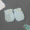 LF Blue & White Stripes Cotton Summer Baby Mitten 10505