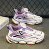 Rotating Laces Lock High Sole Purple & White Shoes 12283