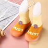 CN Daisy Flower Orange & Yellow Silicon Bottom Socks Shoes 12566