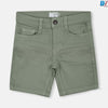 KIB Round Pockets Mid Green Slim Denim Shorts 11262