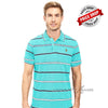 US Blue Polo With Blue and White Stripe