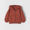 ZR Brick Red Fleece Zipper Hoodie 9945