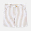 MNG White & Brown Stripe Cotton Shorts 4478