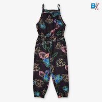 B.X Multi Shade Leaves Brown Black Lenan  Jumpsuit 9712
