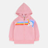 B.X Rainbow Unicorn Print Pink Zipper Hoodie 3439