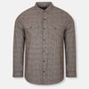 GT Thin Check Double Pocket Brown Warm Casual Shirt 10517