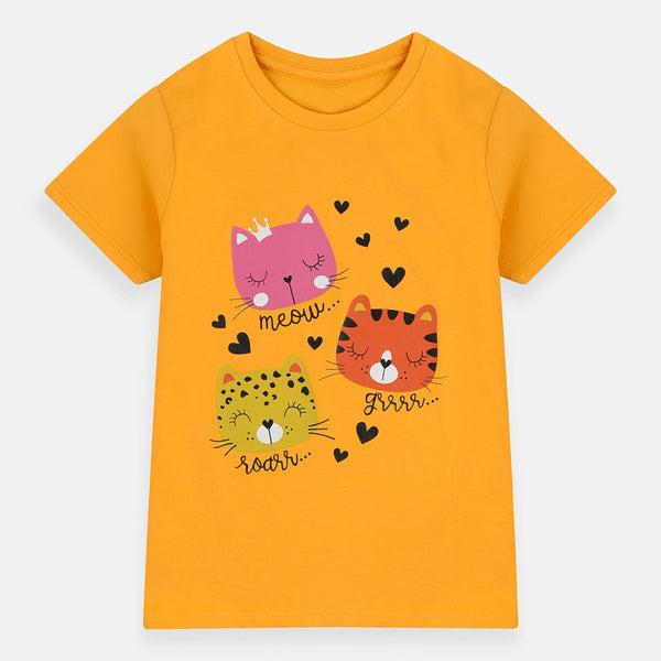 B.X Types of Cats Yellow Tshirt 4819