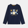 OKD Always Relex Print Navy Blue Full Sleeves T-Shirt 10864