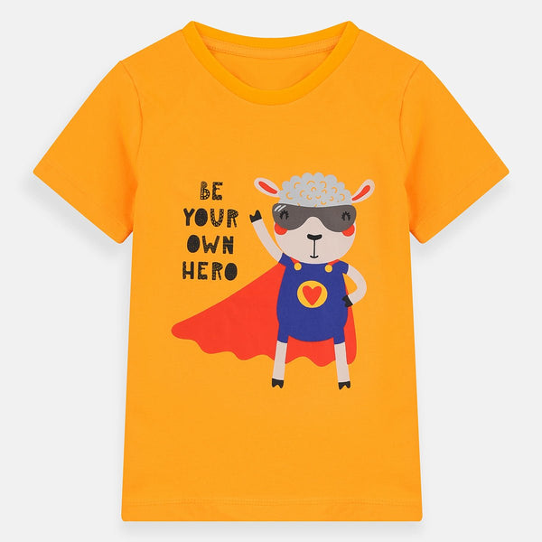 B.X Be Your Own Hero Sheep Mango Yellow Tshirt 4836