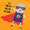 B.X Be Your Own Hero Sheep Mango Yellow Tshirt 4836