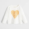 MNG Lovely Heart White Full Sleeves Girls Tshirt 1195